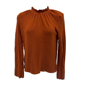 Madewell Texture & Thread Burnt Orange Long Sleeve Top High Neck AUTUMN